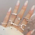 wholesale S925 Sterling Silver INS Style Women's Ring, Personalized High-End Pearl Design with Exquisite Shell Pearl, Adjustable Open Ring-0-1