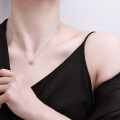Sterling Silver Jumping Heart Pendant Necklace, Minimalist Design-0-2