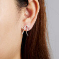 wholesale S925 Sterling Silver Korean-style Minimalist Bow Earrings for Women, Elegant and Chic Blogger-Inspired Earrings-0-3