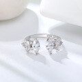 wholesale S925 Sterling Silver Cloud-Pull Jewelry Open-Ended Diamond Ring, Korean Style Elegant Little Luxury Fashion Rings Manufacturer-0-4