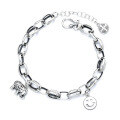 wholesale S925 Sterling Silver Retro Vintage Elephant Smiley Face Design Sense Bracelet Fashion Versatile Thai Silver Craft Jewelry for Women-0-4