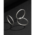 wholesale 999 pure silver minimalist ring for women, small and unique design, solid silver smooth surface, luxurious and high-end, index finger or pinky ring, matching couple bands-0-1