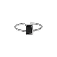 wholesale S925 Sterling Silver 173 Korean Version Ins Indie Design Minimalist Versatile Inlaid Zircon Textured Open Adjustable Ring for Women-Platinum [No. 14/Adjustable] Opening adjustable