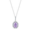 Metal Alloy Teardrop Amethyst Jewelry Set, Necklace and Earrings-0-3