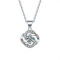 S925 Sterling Silver Moissanite Four-Leaf Clover Pendant Necklace-0-3