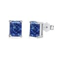 wholesale S925 Sterling Silver European and American Iced Flower Cut Square Zircon Necklace Earrings Ring Set for Women, 8A, Versatile and High-End Style-0-4