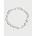 wholesale S925 sterling silver 1002 Korean version ins niche design geometric broken silver threaded bead textured chain bracelet for women-0-0