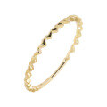 wholesale 9K gold new Japanese minimalist plain gold ring with heart design, versatile stackable ring for ins fashion trendsetters-0-5