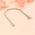925 Silver Moissanite Heart Bracelet, Women's Minimalist Design, Delicate Luxury Trendy Accessory-0-0