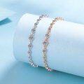 wholesale S925 Sterling Silver Minimalist yet Stylish Unisex Champagne Gold Round Moissanite Bracelet-0-2