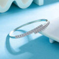 Sterling Silver Full Pavé Moissanite Bracelet with Clasp-0-1
