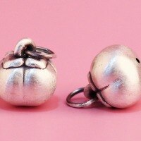 wholesale Sterling Silver S999 Small Persimmon "Everything Goes Well" Pendant Baby Red String Bracelet DIY Hard Silver Accessories New Year Silver Jewelry-small