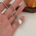 wholesale S925 Sterling Silver Oval Pendant Necklace for Women, Minimalist Collarbone Chain, Small Ins Style with a Premium Feel-0-2