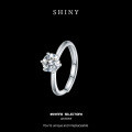 S925 Sterling Silver Moissanite Classic Six-Prong One-Carat Engagement Ring-0-4