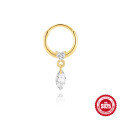 wholesale S925 Sterling Silver Marquise Pendant with Diamond, Natural Stone, Flat Head Threaded Ear Bone Clip, Hoop, Popular Nose Ring-0-6