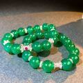 wholesale S925 Sterling Silver Buddha Bracelet for Women, New Chinese Style, Natural Green Chalcedony, Imperial Green Jasper, Full Diamond Inlay Chain Wholesale-0-2