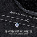 S925 Silver Plated White Gold Moissanite Necklace, Amazon Hot Seller, Simple and Elegant European and American Jewelry, Ready Stock-0-0
