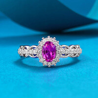 wholesale Metal Material S925 Sterling Silver Ring New Ins Style Daily Simple and Versatile 4*6 Pink Steel Ring Women-R993 Pink Steel No. 5