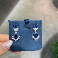 wholesale S925 silver high-end ring with Yuntong Jewelry's new elegant 55-carat lab-grown sapphire cushion-cut jewelry set-0-5