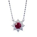 wholesale S925 new jewelry fashion socialite-style one-carat pigeon blood red pendant necklace for women, versatile for daily wear-0-4