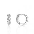 Sterling Silver Cross Earrings for Women with Moissanite, Simple Bridal Gift-0-4