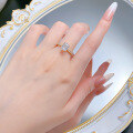 wholesale S925 Silver European and American 6*8 Small Square Sugar Ring with High-Carbon Diamond, Women's。-0-3
