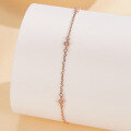 wholesale Rose gold-plated S925 sterling silver zirconia inlaid round anklet, fashionable, minimalist, exquisite, and uniquely designed accessory-0-2