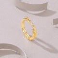 925 Silver 18K Gold Plated Micro Pave Moissanite Twist Ring-0-2