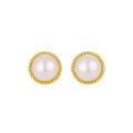 wholesale S925 Sterling Silver Edge, Natural Bread Bead, Small Batch, Unique and Elegant, Ins Light Luxury, High-End Sense, Stud Earrings for Women-0-6
