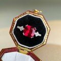 wholesale 925 Sterling Silver 3ct Pigeon Blood Red Square Ruby Women's Ring Direct from Manufacturer-0-2