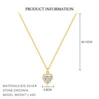 wholesale S925 Sterling Silver Heart With Flash Zircons Earrings, Women's Fashion Cross-border Wholesale-A3936-Gold 925 Silver