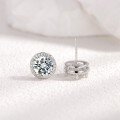 wholesale S925 Sterling Silver Ice Moissanite Stud Earrings, Light Luxury Minimalist Elegant Style, Women's Best-Selling Hit on Independent Sites-0-1