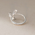 wholesale S925 Sterling Silver Fresh and Sweet Ins Style Niche Design Lily of the Valley Bow Ring R02332-0-4