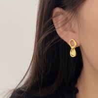 wholesale S925 Sterling Silver Geometric Irregular Stud Earrings for Women, Korean Spring and Summer New Arrival, Small Luxury High-end Style-Pure silver (nano protection technology)