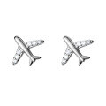 wholesale S925 silver stud earrings for women, Japanese-Korean style fashion fun diamond-inlaid airplane student cute ear accessories G6100-0-4