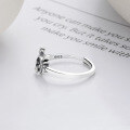 wholesale 925 Sterling Silver Q-style Hollow Pattern Small Dragon Thin Ring with National Style and Open Design for the Year of the Dragon-0-1
