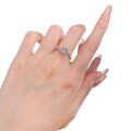 wholesale S925 silver new round one-carat moissanite six-prong engagement ring with a simple and elegant design-0-4