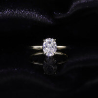 wholesale 9K/10K/14K/18K Gold, Rose Gold, Yellow Gold 15 Carat Lab-Grown Diamond Oval Eagle Claw Engagement Ring with High-End Feel-9K Gold 1.5 Carat Cultured Diamond Ring  US Size 7