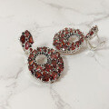 wholesale S925 Silver Inlaid Natural Garnet Stud Earrings, High-End Designed Jewelry Accessories with Natural Colored Gemstone Earrings-0-2
