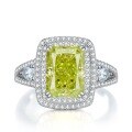 wholesale 925 silver new jewelry imported high-carbon diamond 8*11 olive green ring women's-0-5