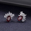 wholesale S925 Sterling Silver Floral High-Carbon Diamond Earrings, Luxe Elegant Vintage Sophisticated Banquet Evening Earrings-0-1