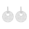 wholesale Sterling Silver S25 Korean Indie Ins Geometric Circle Hollow Mesh Design Stud Earrings for Women-0-4