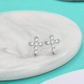 wholesale S925 Sterling Silver New Cross Stud Earrings for Women, Minimalist and Luxurious Design, Slim and Petite Fashion-0-0
