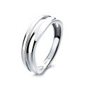 wholesale S925 Sterling Silver European and American Minimalist Style Wide Wave Pattern Double-Layer Hollow Adjustable Ring-0-4