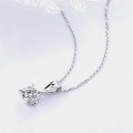 Sterling Silver 1ct Moissanite Rotating Bow Pendant Necklace-0-1