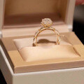 S925 Sterling Silver Moissanite Princess Runaway Hand-Bouquet Two-Tone Ring-0-1