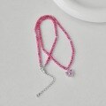 wholesale S925 Sterling Silver Advanced Sense Women's Necklace, Exquisite Pink Heart with Rose Red Beaded Design, Light Luxury Versatile Beaded Chain for Women-0-3