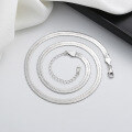 wholesale S925 Sterling Silver Minimalist Flat Snake Chain Necklace Hip Hop Trendy Niche Design Versatile Necklace-0-2