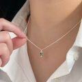 wholesale S925 Sterling Silver Lucky Clover Necklace for Women, Minimalist and Delicate Ins Style Dainty Collarbone Chain-0-2