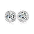 wholesale S925 Sterling Silver Ice Moissanite Stud Earrings, Light Luxury Minimalist Elegant Style, Women's Best-Selling Hit on Independent Sites-0-4
